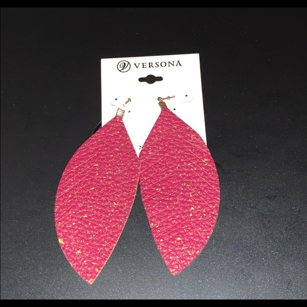 Versona Burgundy And Gold Drop Earrings